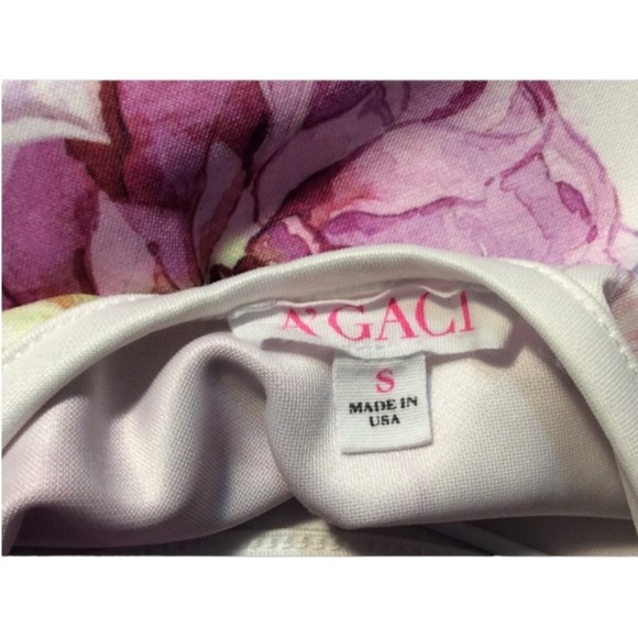 A’GACI Colorful FLORAL Sleeveless Dress Size Small - Picture 3 of 10